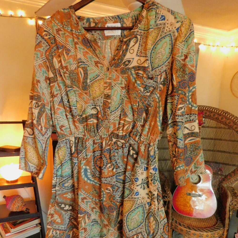 Paisley shirt dress